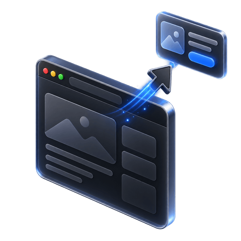 Exit intent signal and popup illustration